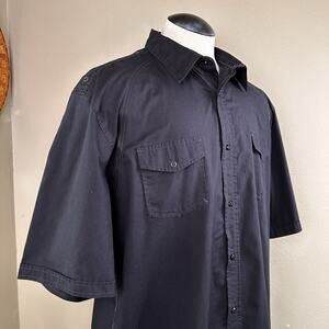 Drill Clothing Co. Men 3XL Short Sleeve 2 pocket button shirt black lightweight